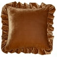 thumbnail image 2 of GLORY SEASON Velvet Throw Pillow Cover Soft Decorative Solid Square Cushion Case for Sofa Couch,Pack of 2 18x18 In Golden Camel, 2 of 5