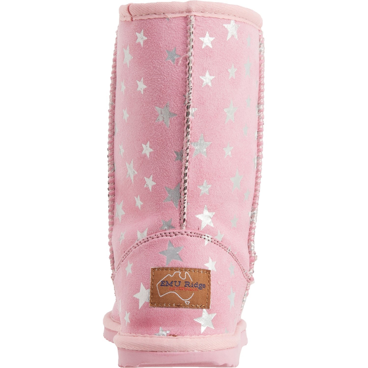 Girls Stars Faux Suede with Plush Faux Fur Lining Metallic Stars Kirby Lo Winter Boots-Pink / 13