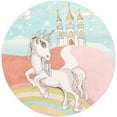 thumbnail image 4 of Unique Loom Whimsy Kids Collection Area Rug - Jolly Unicorn (7' 10" Round Multi/Black) Perfect For Kids Bed Room/Nursery Room/Living Room/Class Room/Play Room, 4 of 6