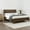Brown, variant on FLEXISPOT Queen Size Solid Wood Bed Frame with Headboard, No Tools Required, 1200 lbs Heavy Duty, Quiet Design, Easy Assembly, Brown
