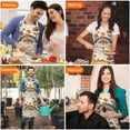 thumbnail image 4 of Red Mushroom Rainbow Light Pattern Apron-Garden Aprons for Women with Pockets-Cotton Linen Waterproof Kitchen Cooking Gardening Aprons Adjustable for Kitchen,Cooking,BBQ and Salon 33x27 Inch, 4 of 7