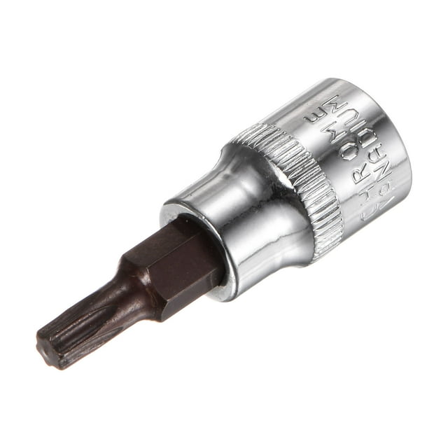 Unique Bargains 3/8-Inch Drive T30 Torx Bit Socket S2 Steel 50mm Length Silver Tone
