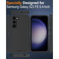 thumbnail image 2 of for Samsung Galaxy S23-FE Case, with Screen Protector, Dust-Proof Port Cover, Full-Body Silicone Rubber Covered, Military Grade Drop-Proof Shockproof Phone Case for S23 FE 5G, Black/Black, 2 of 14