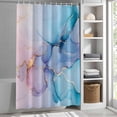 thumbnail image 3 of Purple Teal Golden Painting Fabric Shower Curtain Abstract Marble Texture Washable Shower Curtains for Bathroom, Waterproof Bath Curtain with Hooks Home Decor 36x72in, 3 of 8
