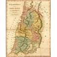 thumbnail image 2 of Vintage Maps 12x14 White Modern Wood Framed Museum Art Print Titled - Holy Land of Palestine, 2 of 4