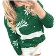thumbnail image 2 of WREESH Women's O-neck Christmas Print Comfortable Long Sleeve Loose Sweater Top, 2 of 5