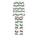 thumbnail image 6 of Tnhcen Women's Christmas Snowflake Print Pajamas 2-Piece Set Cozy Soft Stretchy Poly Spandex Blend Pocket Long Sleeve Top + Pants Holiday Sleepwear S-3XL, 6 of 8