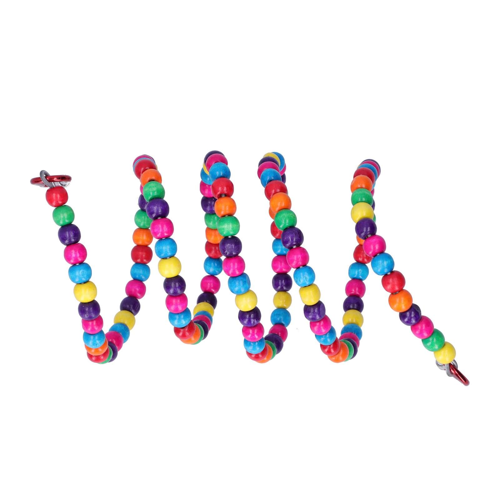 AVPAVP Multicolor Flexible Hanging Bird Swing with Beads and Hook, 4.9 ft Plastic Cage Perch for Parrots and Other Birds