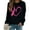 Breast cancer awareness shirts-Black, variant on Homenesgenics Breast Cancer Ribbon Shirts Women's Casual Solid Color Breast Cancer Long Sleeve Round Neck Sweatshirts Pink XXL