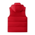 thumbnail image 4 of Dagegui Detachable Hooded Vest for Men Fall Sleeveless Jackets with Pockets Lightweight Winter Outdoor Travel Hiking Coats Red XXL, 4 of 4