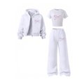 thumbnail image 6 of yuCgh Girls' 3-Piece Set Base Layer & Jacket Outfit, Layered Winter Wear, Thermal Top, Pants, and Lightweight Jacket, Warm and Cozy for Cold Weather Activities,White 11Y, 6 of 6