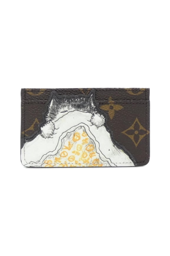 Pre-Owned Louis Vuitton Monogram (LV x GC) Business Card Holder/Card Case Porte Carte Cat Nap...