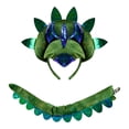 thumbnail image 3 of Diadema de dinosaurio con cola, decoración creativa, accesorio fotográfico divertido para eventos, juegos de rol verde, 3 of 7