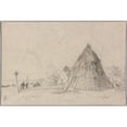 thumbnail image 3 of Constant Troyon 18x13 Black Modern Framed Museum Art Print Titled - Landscape with Haystacks, 3 of 5