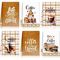 6 Pcs Lavender Summer Kitchen Towel Set Funny Housewife Farmhouse Rustic Bath Hand Towel for Holiday Bathroom Gift, 18 x 26 inches(Purple,Lavender)