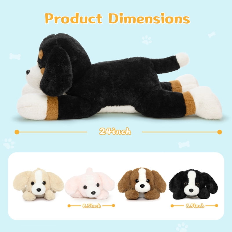 Muiteiur 5Pcs Bernese Mountain Dog Stuffed Animal 24'' Plush Toy with 4 Puppies Inside