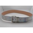 thumbnail image 4 of Women Fashion Belt Hip Waist Shiny Silver Faux Leather Silver Buckle Size M L XL, 4 of 6