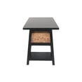thumbnail image 3 of Distressed Wooden Desk with Two Display Shelves and Trestle Base, Small, Black, 3 of 5
