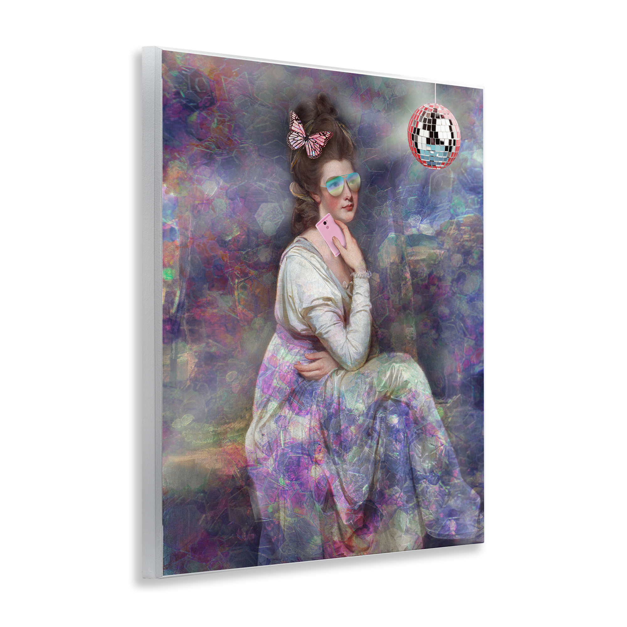 Stupell Industries Timeless Woman with Disco Ball Novelty & Humor Painting Unframed Art Print Wall Art, 11 x 14