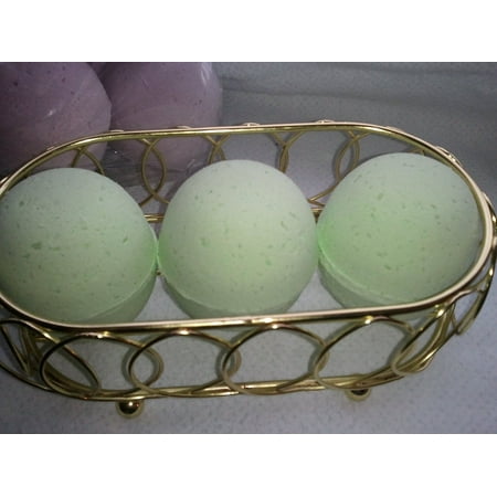 3 EUCALYPTUS AND SPEARMINT Luxury Bath Bomb Fizzies, Large, 5 oz, Handmade with Shea, Mango and Cocoa Butter, Ultra Moisturizing, Great for Dry Skin, All Skin