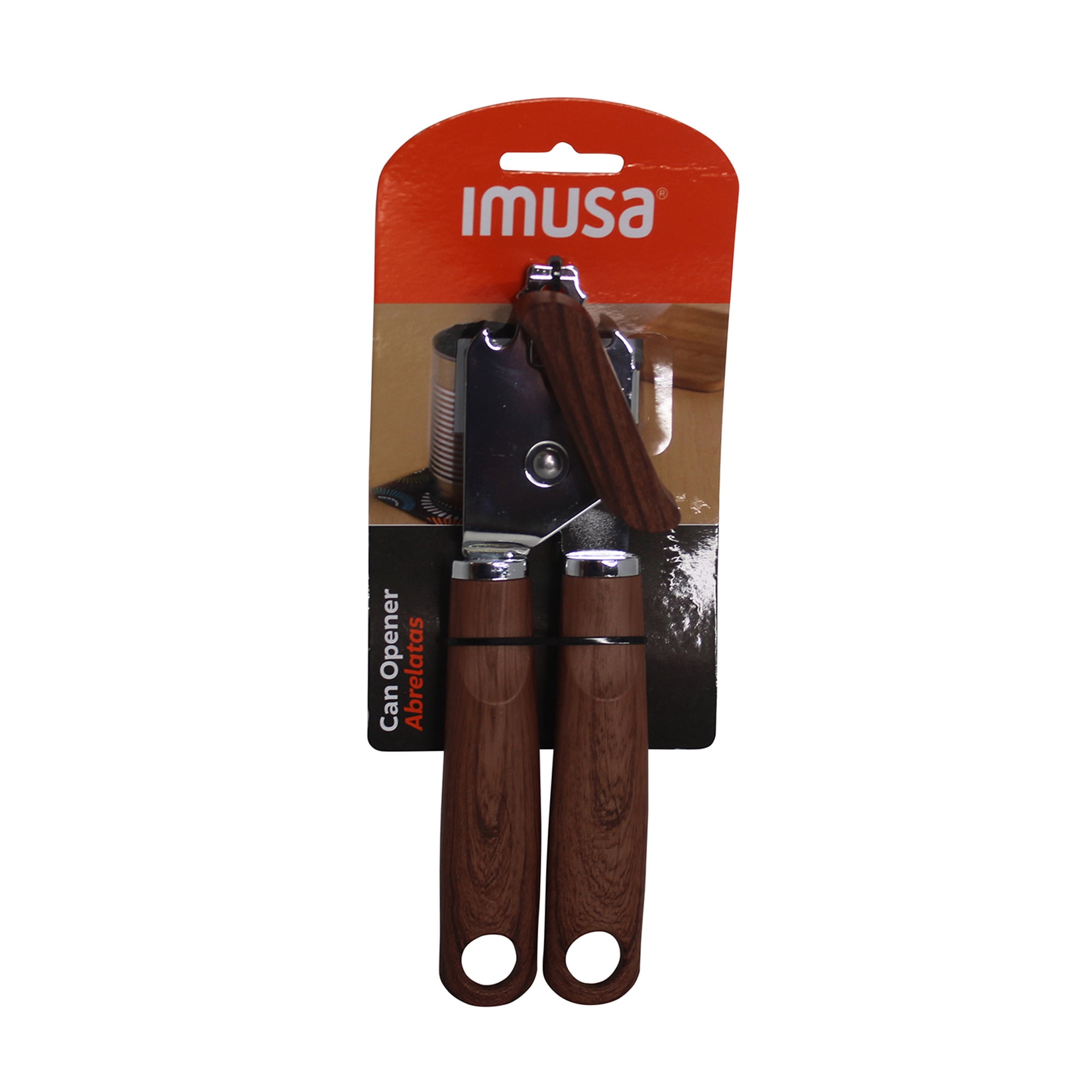 IMUSA  Chef WL Stainless Steel Can Opener with Wood Look Handles