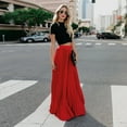 thumbnail image 4 of Viikei 2025 Summer Womens Skirts and Dresses Womens Fashion High Waist Fold Soild Vintage Loose Beach Wrap Maxi Long Skirt, 4 of 9