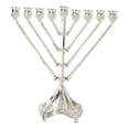 thumbnail image 4 of Candelabro menorá de aleación de zinc con brazos, 26,4 x 23,9 cm (10,4 x 9,4 pulgadas), tradicional, ideal como regalo religioso o versátil., 4 of 9