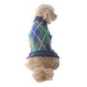 Vibrant Life Dog Sweater Argyle Green-Small