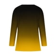thumbnail image 5 of Lenpel Women's Long Sleeve Shirts Casual Loose Crew Neck Gradient Tunic Tops Fashion Spring Fall Blouses, 5 of 6