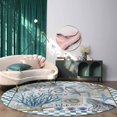 3 Ft Round Area Rug Mats for Living Room Summer Octopus Starfish Coral