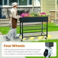 thumbnail image 5 of KING BIRD 4x2x3.17ft Raised Garden Bed Galvanized Steel Metal Planter Boxes with Legs on Wheels for Vegetable herb Outdoor Indoor Black, 5 of 8