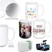 Sublimation Mugs 15 oz Set of 12 Bulk White Ceramic Coffee Mug Tazas Para Sublimacion Sublimation Ceramic-Coated Cups Sublimation Blank Mugs for Milk Latte Hot Cocoa and DIY Gifts