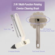 Kitchen Crevice Cleaning Brush Tool:Rotating Crevice Cleaning Brush,Grout Cleaning Brush,Kitchen Gadgets 2024 Upgrade Multi-Function 360° Rotating No Dead Corners Grout Cleaner Brush (3 Pcs, 3 Colors)