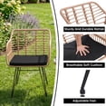 thumbnail image 4 of Skandiquip 3 Pieces Bistro Set, All-Weather Wicker Furniture With 400 Lbs Load Capacity, Easy To Clean Glass Top Table, Brown, 4 of 6