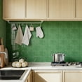 thumbnail image 4 of VANCORE Peel and Stick Backsplash Tiles - 10 Pack Four Square Matte Green Decorative Wall Panels, 9”x9”, 4 of 9