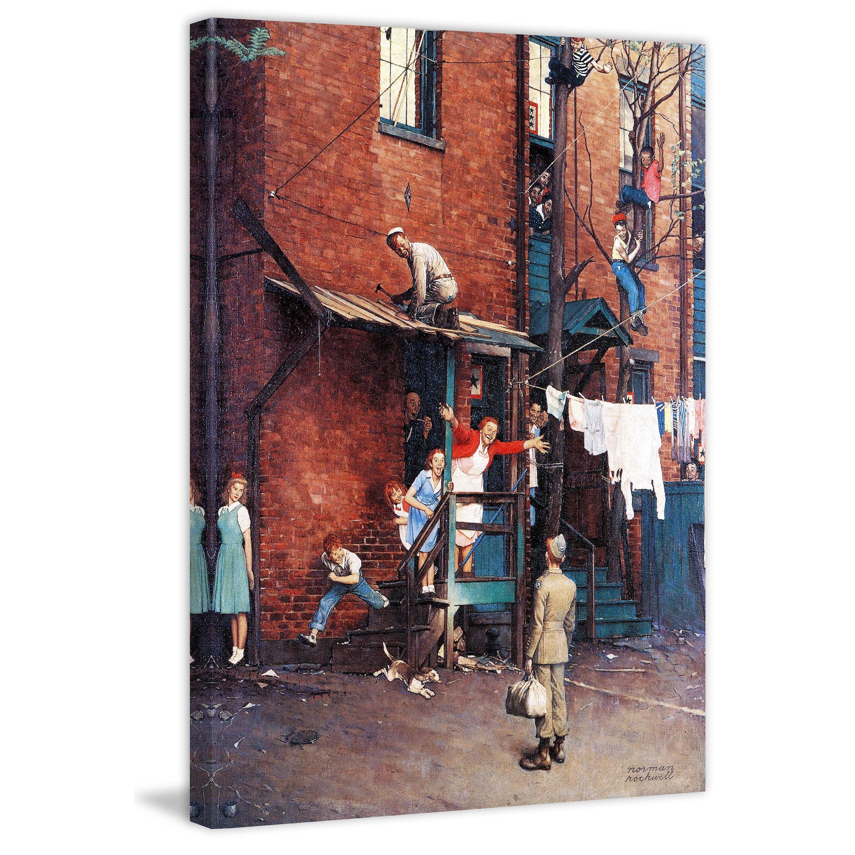 Marmont Hill "Homecoming G.I." by Norman Rockwell Painting Print on Canvas