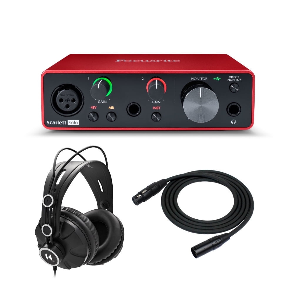 Focusrite Scarlett Solo 3rd Generation USB Interface with Headphones Bundle - Walmart.com