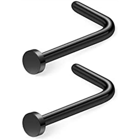 Briana Williams Surgical Steel Nose Stud Ring L Shaped with 2MM Flat Top Piercing Jewelry