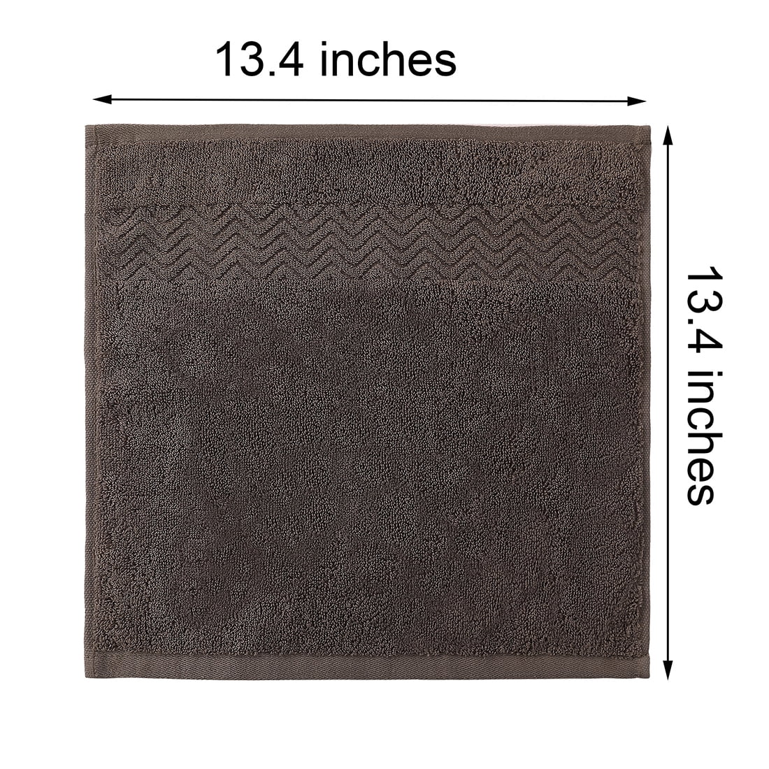 Unique Bargains 100% Cotton 6-Pack Washcloth Face Towels 13" x 13" Coffee Color