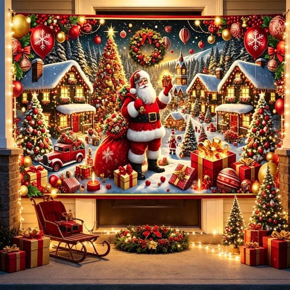 Trovenix Christmas Hanging Tapestry Xmas Holiday Wall Hanging Cloth Festive Photo Background Banner Seasonal Wall Decor for Home Party Indoor Decoration