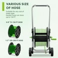 thumbnail image 4 of Garden Hose Reel Cart, Holds 75-150 Feet of 5/8-Inch Hose, Portable Hose Reel Cart With Wheels,Adjustable Handrail, Quick Hose Connector, 4 of 5