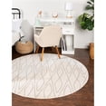 thumbnail image 1 of Unique Loom 3123779 3 ft. 3 in. x 3 ft. 3 in. Geometric Fez Round Rug, Ivory, 1 of 6