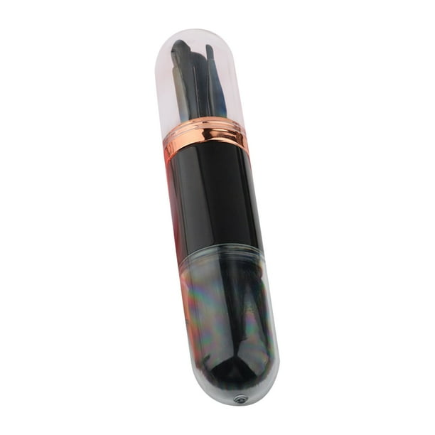 Juego de brochas de maquillaje 4 en 1, portátil, para viajes, para labios, iluminador, sombra de ojos, base y polvos, mini brochas de maquillaje facial.