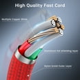 thumbnail image 4 of Cshidworld Multi Charging Cords 4ft, Multi Fast Charger Nylon Braided 3 in 1 Universal Phone Charger Fast Charging with iPhone Port/Type C Port Compatible with Most Phones & Pads,Red, 4 of 7