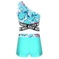 thumbnail image 2 of TTAO Girls 2 Piece Swimsuit Tropical One Shoulder Swim Tops with Shorts Summer Beachwear Swim Set Leaf 16, 2 of 5