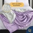 thumbnail image 4 of Cobija Cobertor Aborregado Individual Laila Comfort Frazada Ultra Suave 100% Microfibra de Poliéster Lila, 4 of 9
