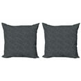 thumbnail image 1 of Ambesonne Nautical Throw Pillow Cover 2 Pack, Coral Shell Seahorse, 18", Charcoal Grey and White, 1 of 2