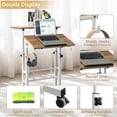 thumbnail image 6 of Small Standing Desk, Portable Stand Up Desk, Height Adjustable Mobile Standing Table Converter with Wheels  Workstations, Rolling Laptop Cart for Stand or Sit,  Oak, 6 of 6