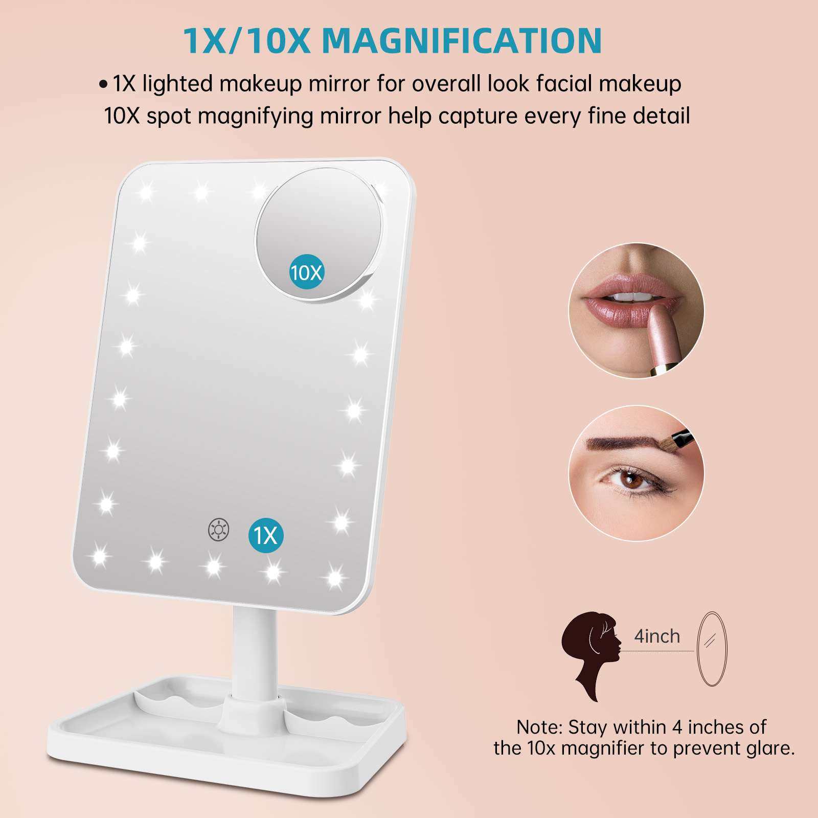Funtouch Makeup Vanity Mirror with Lights, 8.9 Inch photo 4