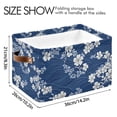 thumbnail image 4 of Yayeee 2 Pack Canvas Storage Basket with Handles for Shelves Fabric Bins Closet Organizer, Floral Ocean Waves, 4 of 8
